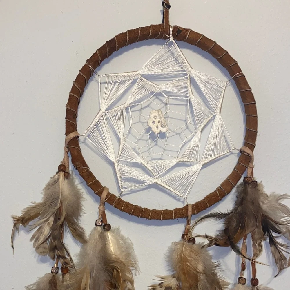 Brown and White Tulum Dreamcatcher Wall Decor